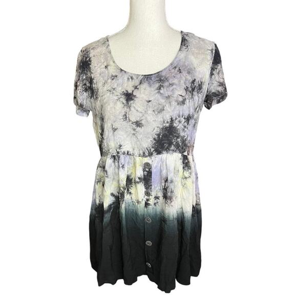 Evil twin Tie dye shirt dress boho chic 90s whimsigoth grunge festival mini - Picture 2 of 9